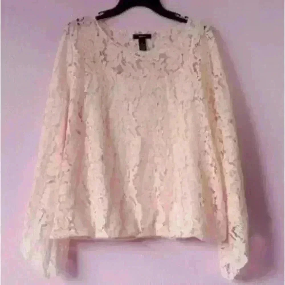 Alfani Pink Lace Blouse